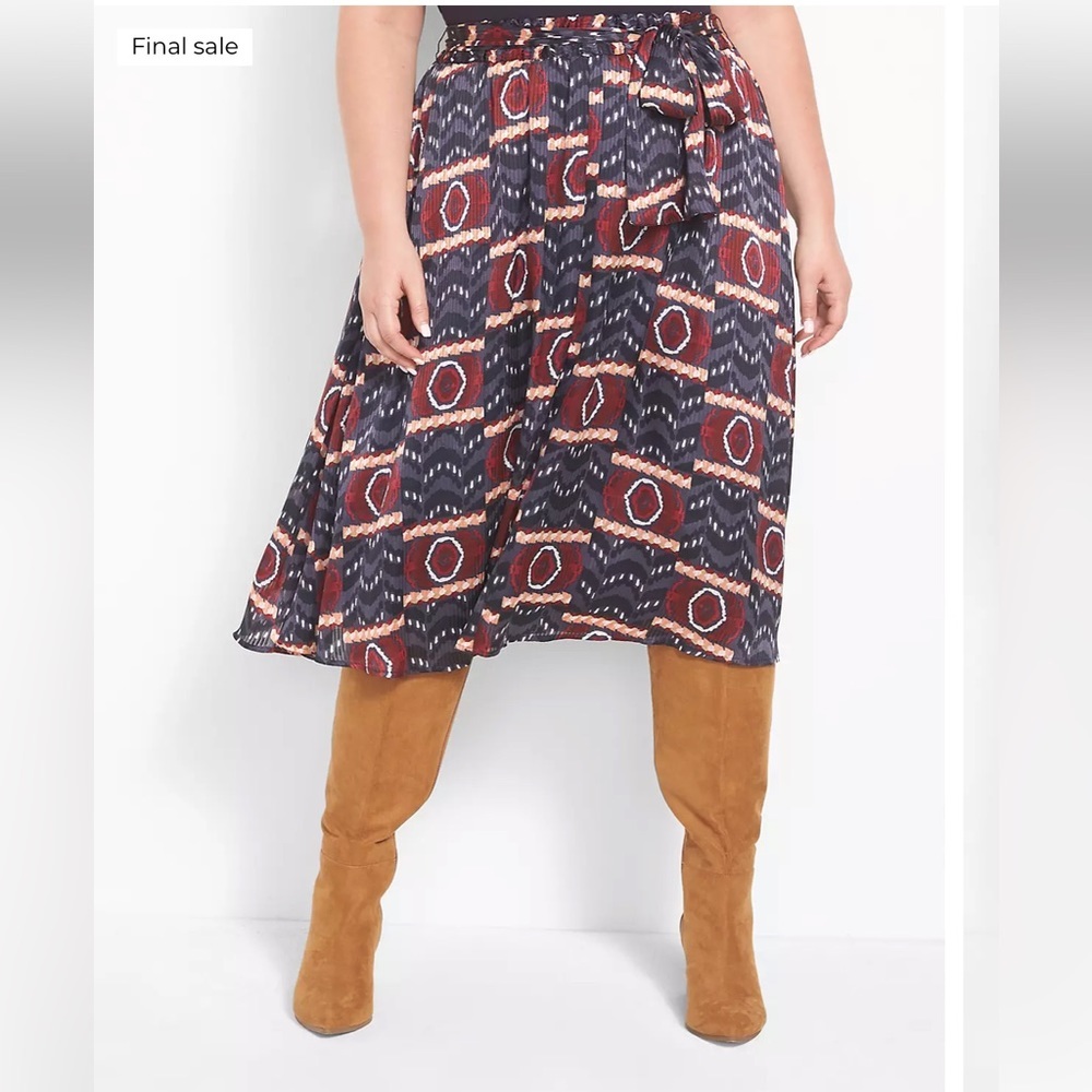 Lane Bryant Satin Printed A Line Skirt SZ 20
